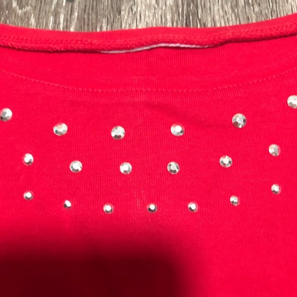 Red Rhinestone Sleeveless Tank Top - Picture 5 of 5